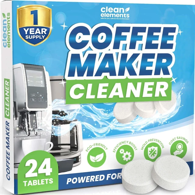 Main image of Coffee Maker Cleaner & Descaler Tablets for Coffee Pot & Machine, 24 Ct | Compatible with Keurig, Nespresso, Breville, DeLonghi, Miele & Ninja Luxe espresso & drip machines for active descaling