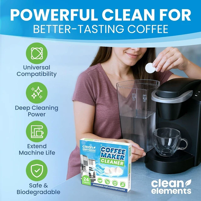 Alt view image 2 of 7 - Coffee Maker Cleaner & Descaler Tablets for Coffee Pot & Machine, 24 Ct | Compatible with Keurig, Nespresso, Breville, DeLonghi, Miele & Ninja Luxe espresso & drip machines for active descaling