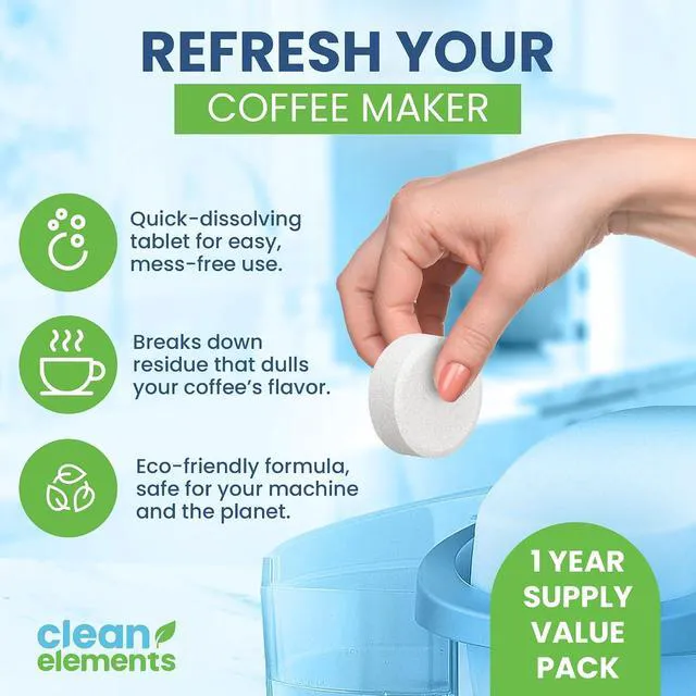 Alt view image 3 of 7 - Coffee Maker Cleaner & Descaler Tablets for Coffee Pot & Machine, 24 Ct | Compatible with Keurig, Nespresso, Breville, DeLonghi, Miele & Ninja Luxe espresso & drip machines for active descaling