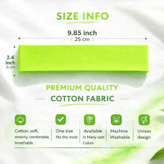 Alt view image 4 of 7 - Headbands for Women & Men Soft Cotton Stretchy Headband, Non-Slip Sweat Band for Workout, Running & Yoga