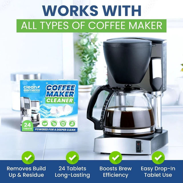 Alt view image 5 of 7 - Coffee Maker Cleaner & Descaler Tablets for Coffee Pot & Machine, 24 Ct | Compatible with Keurig, Nespresso, Breville, DeLonghi, Miele & Ninja Luxe espresso & drip machines for active descaling
