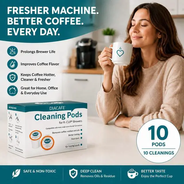 Alt view image 5 of 7 - Fit for Keurig Cleaning Pods 10 Pack Descaler for Keurig Coffee Machines 1.0 & 2.0, K cup Cleaning Pods, K cup Cleaner Descaler Coffee Stain Remover