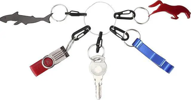 Alt view image 3 of 6 - SWATOM Small Mini Carabiner Clip Tiny Spring Snap Hook Keychains Micro Carabiners for Paracord EDC Alloy Key Rings Outdoor Hiking Fishing Camping Backpack Accessories