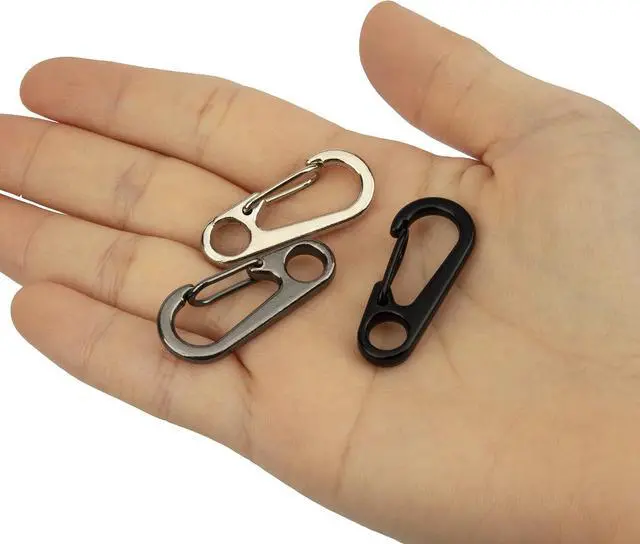 Alt view image 4 of 6 - SWATOM Small Mini Carabiner Clip Tiny Spring Snap Hook Keychains Micro Carabiners for Paracord EDC Alloy Key Rings Outdoor Hiking Fishing Camping Backpack Accessories