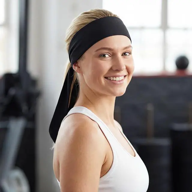 Alt view image 6 of 7 - Sucrain 3pcs Head Ties Headband Sports Sweatband Adjustable Ninja Karate Head Band Sweat Wicking Workout Headband for Men Women Basketball, Running, Tennis, Athletics