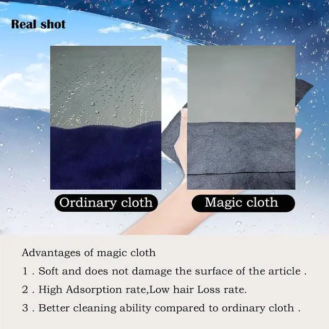 Alt view image 3 of 7 - 5pcs 9×7 Inch Real Magic Cloth | Thickened Magic Cleaning Cloth Microfiber Magic Cleaning Cloth for Mirror, Glass, Window and Cars