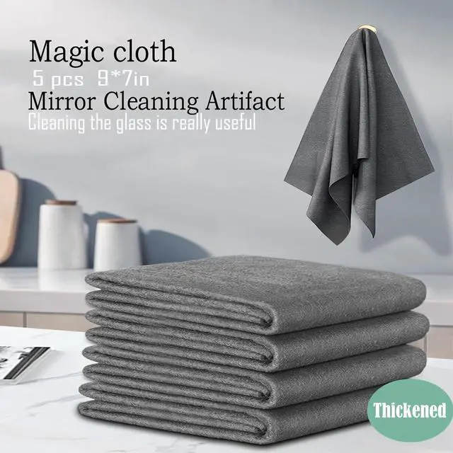 Alt view image 7 of 7 - 5pcs 9×7 Inch Real Magic Cloth | Thickened Magic Cleaning Cloth Microfiber Magic Cleaning Cloth for Mirror, Glass, Window and Cars