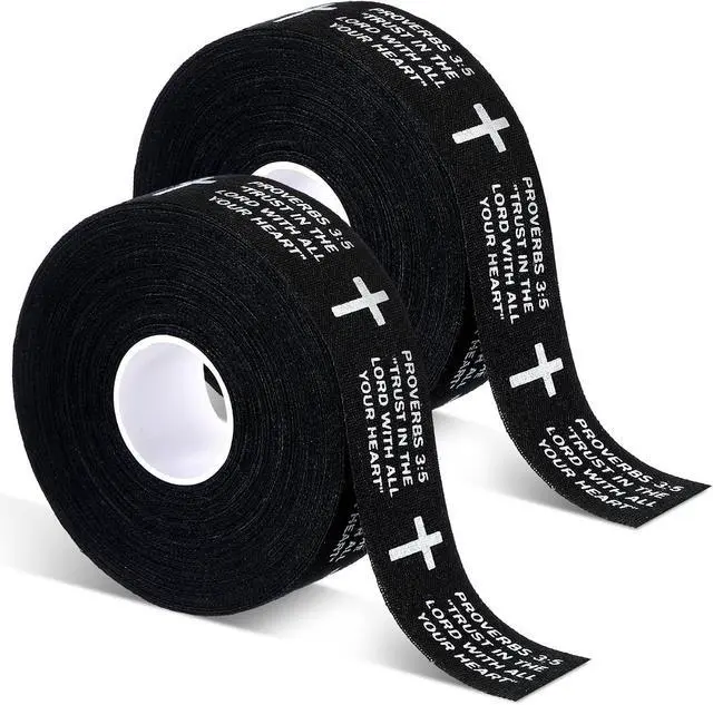 Main image of Halloscume 2 Rolls Hockey Tape Cross 15 Yard Bat Grip | Christian Faith Grip for Baseball Lacrosse Softball Bats, Fun Sports Gift, Athletic Wraps Adhesive Non-slip Hockey Supplies
