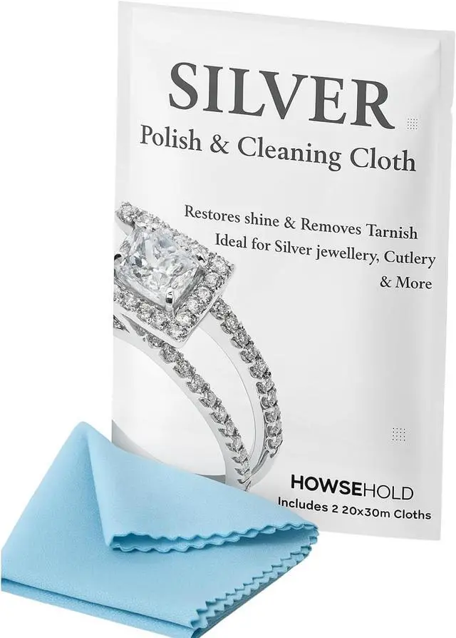 Main image of Silver Polishing Cloth (Pack of 2) Jewellery Cleaning and Polishing Cloths for Cleaning Silver, Gold and Platinum - Restores the Shine