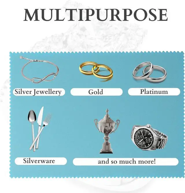 Alt view image 3 of 7 - Silver Polishing Cloth (Pack of 2) Jewellery Cleaning and Polishing Cloths for Cleaning Silver, Gold and Platinum - Restores the Shine