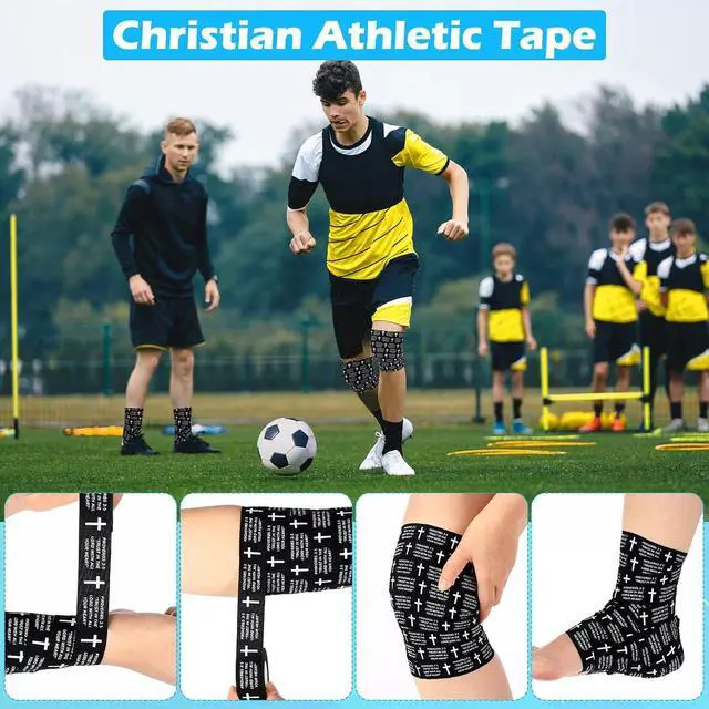 Alt view image 3 of 7 - Halloscume 2 Rolls Hockey Tape Cross 15 Yard Bat Grip | Christian Faith Grip for Baseball Lacrosse Softball Bats, Fun Sports Gift, Athletic Wraps Adhesive Non-slip Hockey Supplies