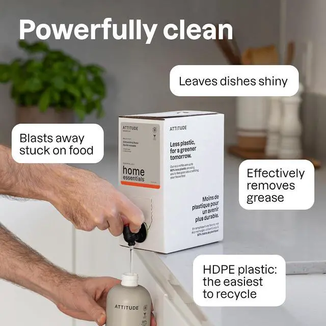Alt view image 5 of 7 - ATTITUDE Dish Soap, Infused with Essential Oils, Plant-Based Ingredients, EWG Verified, Great for Clean and Sparkling Dishes, Vegan Dishwashing Liquid, Orange & Sage, 488 mL