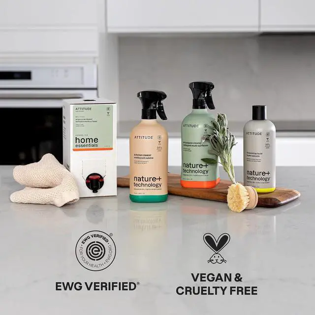 Alt view image 6 of 7 - ATTITUDE Dish Soap, Infused with Essential Oils, Plant-Based Ingredients, EWG Verified, Great for Clean and Sparkling Dishes, Vegan Dishwashing Liquid, Orange & Sage, 488 mL