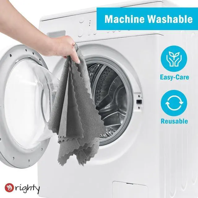 Alt view image 5 of 6 - Orighty Microfiber Cleaning Cloth 5 Pack, Grey Cleaning Rags 12x11 inch | Microfiber Towels for Cars, Highly Absorbent Household Cleaning Supplies, Reusable Lint Free Cloths for House, Kitchen