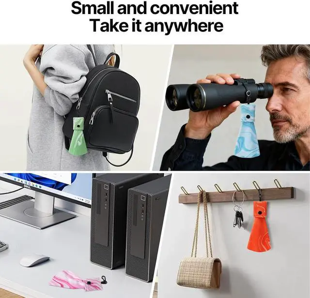 Alt view image 4 of 6 - Microfiber Glasses Cleaning Cloth with Keychain Ultra Soft, 4 Pack | Portable Lens Clean Cloth, For Eyeglass & Sunglass, For Camera Lenses, For Electronics & Jewelry