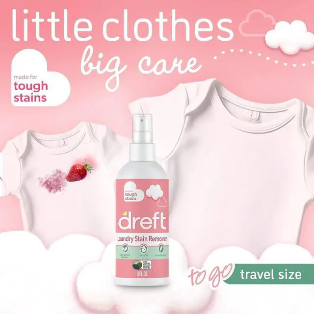 Alt view image 4 of 5 - Dreft Stain Remover for Baby Clothes and Hypoallergenic Baby Stain Remover Spray, Travel Size Stain Treater, 3 Fl Oz ( Pack of 2)