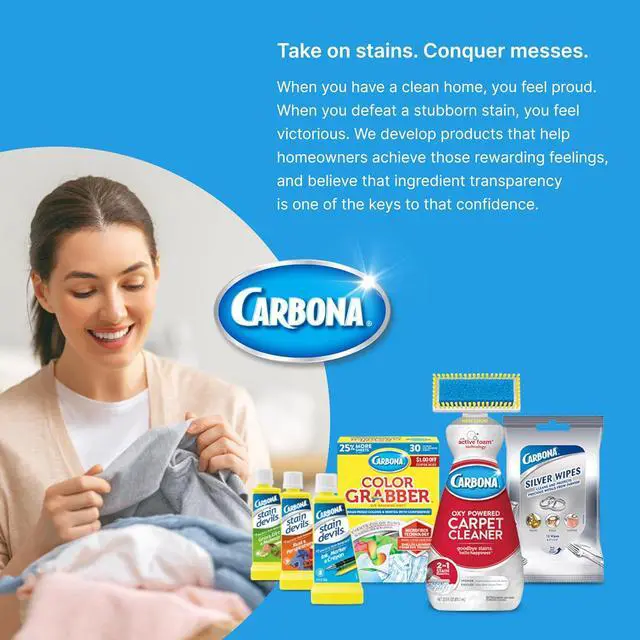 Alt view image 6 of 6 - Carbona Laundry Detergent Sheets | Eco-Friendly Washing Detergent | Up to 50 Loads (25 Sheets) | Stain Remover | No Perfume or Dyes | Free & Clear