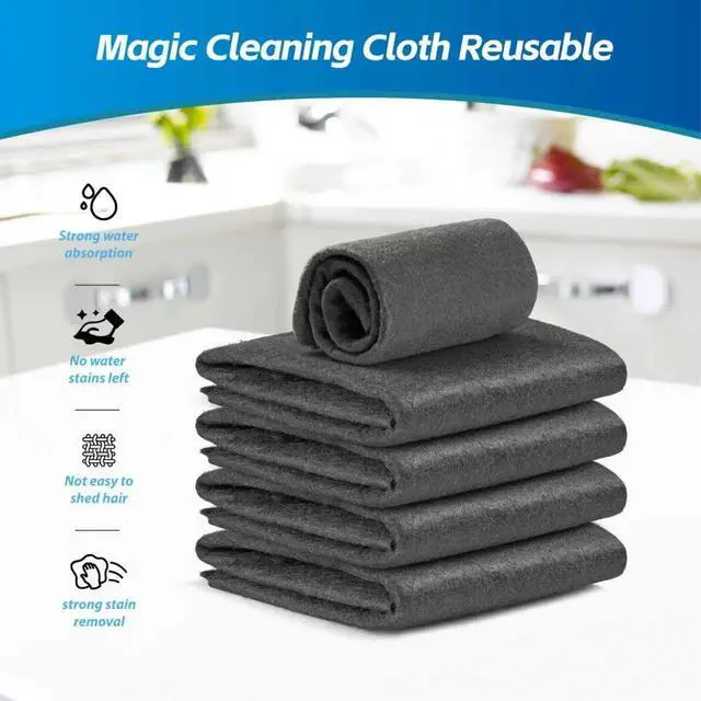Alt view image 7 of 7 - Thickened Magic Cleaning Cloth for Glass, 5Pcs Microfiber Cloth | Reusable Lint Streak Free Cleaning Rags Wipes for Windows, Cars, Mirrors