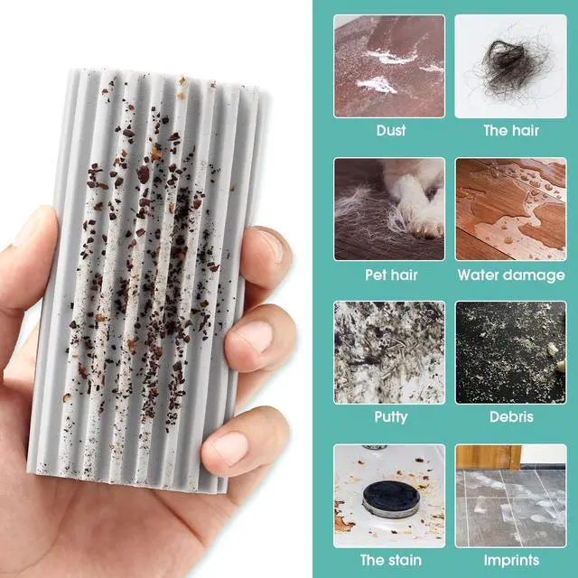 Alt view image 3 of 6 - Damp Dusting Sponge Duster, 2 Pack Grey Dust Cleaning Sponge, Reusable Household Cleaning Sponge Tool for Blinds, floorboards, Fan Blades, Vents, Glass, Railings, Mirrors