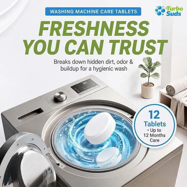Alt view image 6 of 7 - Washing Machine Cleaner Tablets | Eliminates Odors | Deep Cleans Washer Internals | Heavy Duty Descaler | Unscented | Compatible with HE Front Load & Top Load Washers | 12 XL Tablets (1 Year Supply)