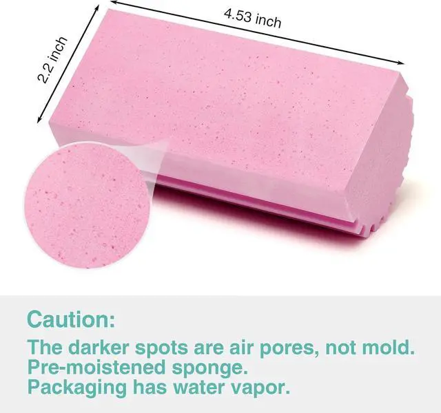 Alt view image 6 of 6 - 4 Pack Damp Dusting Sponge Duster, Dust Cleaning Sponge, Reusable Household Cleaning Sponge Tool for Blinds, floorboards, Fan Blades, Vents, Glass, Railings, Mirrors(Pink,Green,Yellow,Blue)