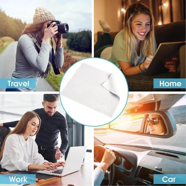 Alt view image 4 of 6 - 18 Pack Premium Microfiber Cleaning Cloths for Glasses, Glasses Cleaning Cloth for Cleaning Lenses, Screens, Cameras, Cell Phone, Eyeglasses, LCD TV Screens, Tablets and More