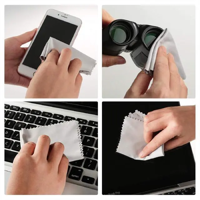 Alt view image 3 of 6 - 18 Pack Premium Microfiber Cleaning Cloths for Glasses, Glasses Cleaning Cloth for Cleaning Lenses, Screens, Cameras, Cell Phone, Eyeglasses, LCD TV Screens, Tablets and More