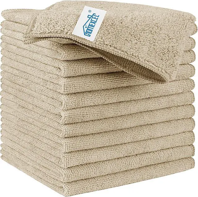 Main image of HOMEXCEL Brown Microfiber Cleaning Cloth, Microfiber Towels for Car, 12 PK | Lint Free Cleaning Rags for Household & Kitchen, Car Wash Towels for Detailing Drying, Scratch-Free, 11.5"X 11.5"