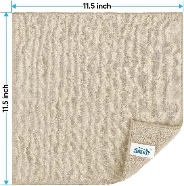 Alt view image 2 of 6 - HOMEXCEL Brown Microfiber Cleaning Cloth, Microfiber Towels for Car, 12 PK | Lint Free Cleaning Rags for Household & Kitchen, Car Wash Towels for Detailing Drying, Scratch-Free, 11.5"X 11.5"