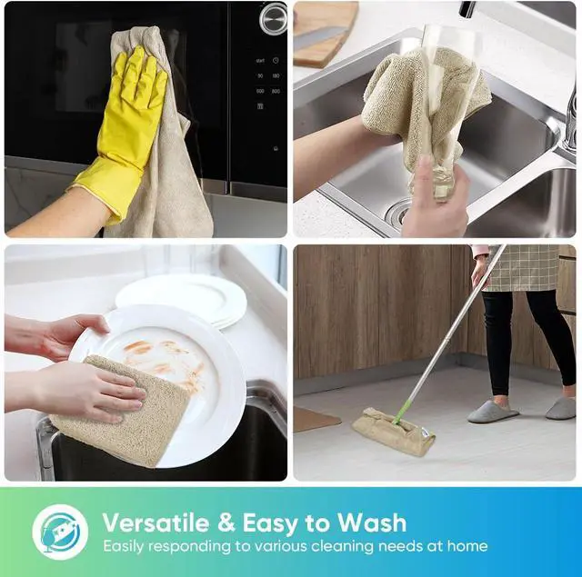 Alt view image 5 of 6 - HOMEXCEL Brown Microfiber Cleaning Cloth, Microfiber Towels for Car, 12 PK | Lint Free Cleaning Rags for Household & Kitchen, Car Wash Towels for Detailing Drying, Scratch-Free, 11.5"X 11.5"