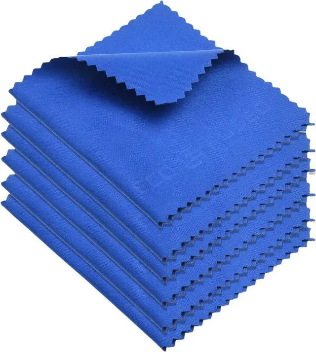 Main image of Eco-Fused Microfiber Cleaning Cloth - 7x6'' Microfiber Cloth - Pack of 6 Blue Lens Cleaning Wipes - Cleaning Cloth for Glasses, Eyeglasses, Camera Lens & Phones