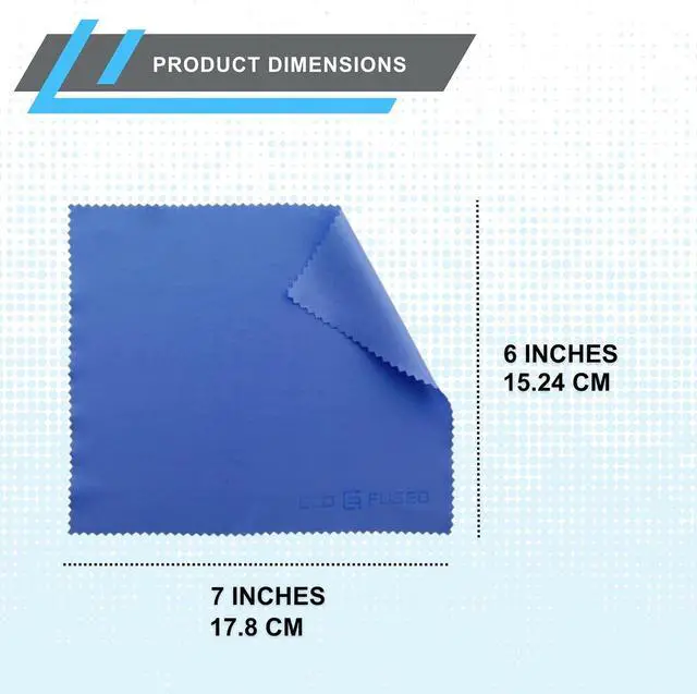 Alt view image 4 of 7 - Eco-Fused Microfiber Cleaning Cloth - 7x6'' Microfiber Cloth - Pack of 6 Blue Lens Cleaning Wipes - Cleaning Cloth for Glasses, Eyeglasses, Camera Lens & Phones
