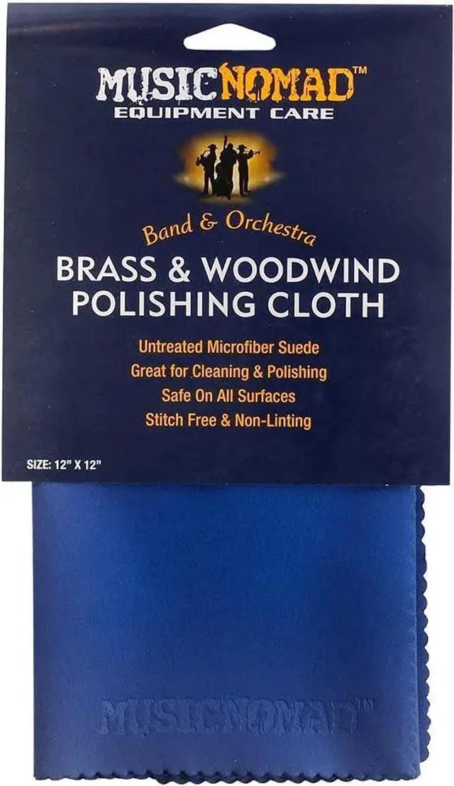 Main image of MusicNomad Brass & Woodwind Premium Microfiber Polishing Cloth (MN730) | Soft, Non-Treated Microfiber Helps Lift Dust, Fingerprints and Polish Residue without Scratching.