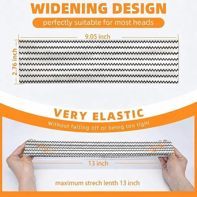Alt view image 3 of 6 - Headbands for Women 8PCS, Summer-Exclusive Elastic Non Slip Hair Head Bands | Sweatbands head bands for women's hair, Soft Running Fashion Headband for Men & Women for Working Out, Travel, Daily Use