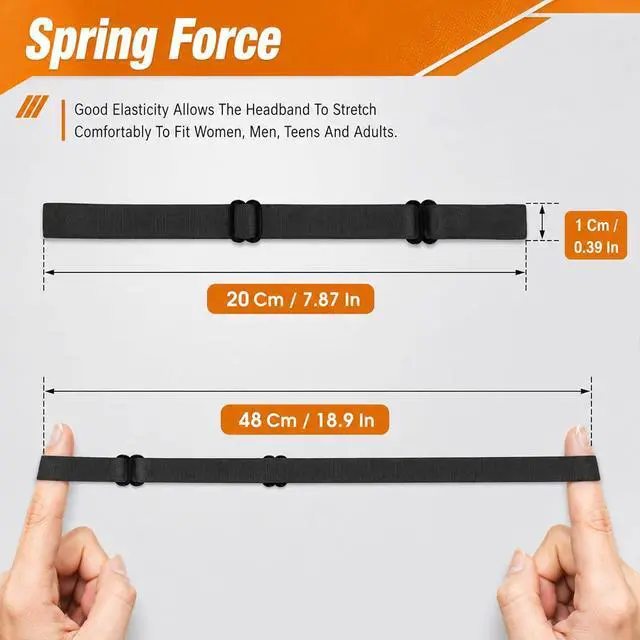 Alt view image 2 of 7 - WLLHYF 4 Pieces Elastic Sport Headbands Non-Slip Running Sweat Bands Mini Football Hairbands Adjustable Yoga Headwear for Women Men Outdoor Exercise Accessories
