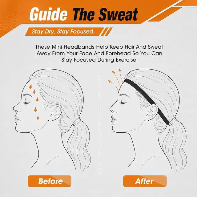 Alt view image 5 of 7 - WLLHYF 4 Pieces Elastic Sport Headbands Non-Slip Running Sweat Bands Mini Football Hairbands Adjustable Yoga Headwear for Women Men Outdoor Exercise Accessories