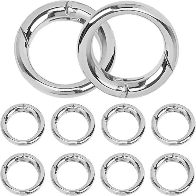 Main image of 10 Pcs Key Ring Carabiner, Spring O Ring Small Round Clip Metal Carabiner, Purse Holder Clip Wallet Ring Heavy Duty Carabiner Clips for Bag Craft