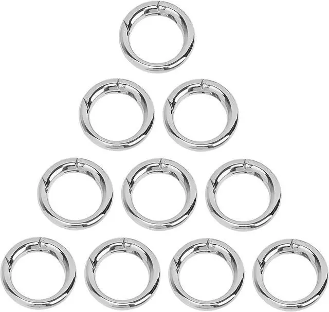 Alt view image 2 of 7 - 10 Pcs Key Ring Carabiner, Spring O Ring Small Round Clip Metal Carabiner, Purse Holder Clip Wallet Ring Heavy Duty Carabiner Clips for Bag Craft