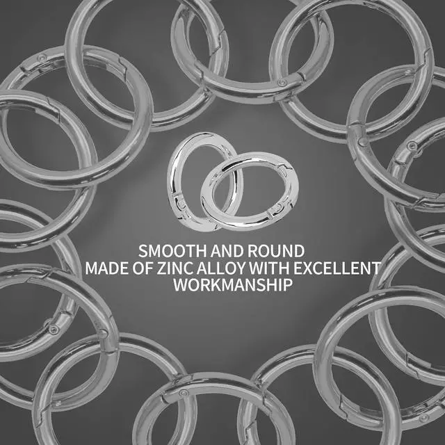 Alt view image 5 of 7 - 10 Pcs Key Ring Carabiner, Spring O Ring Small Round Clip Metal Carabiner, Purse Holder Clip Wallet Ring Heavy Duty Carabiner Clips for Bag Craft