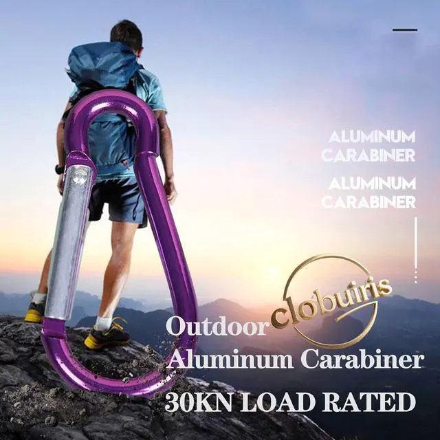 Alt view image 6 of 7 - Aluminum Carabiner D Ring, Caribeener Clips, Spring Snap Hook for Keychain Clip Camping Mini Lock Snap Hooks Spring Link Key Chain Durable(1 Pcs)