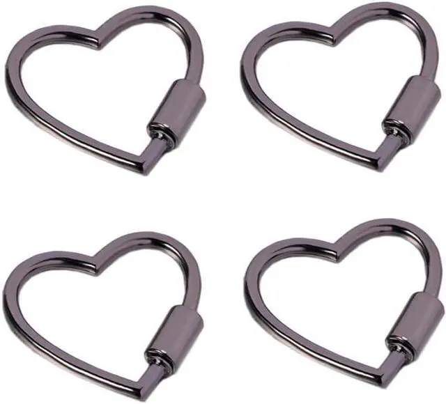 Main image of Heart Shape Screw Carabiner Keychain, Multi-Function Small Cute Locking Carabiner Clip for Keys Camping Hiking Fishing Traveling Dog Novelty Carabiners