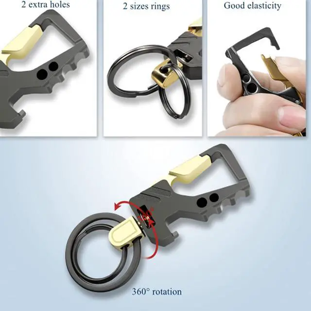 Alt view image 2 of 6 - 2pcs Keychains, Key Chains for Carabiner Keychain Car Key chain Bottle Opener Keychain for Men and Women