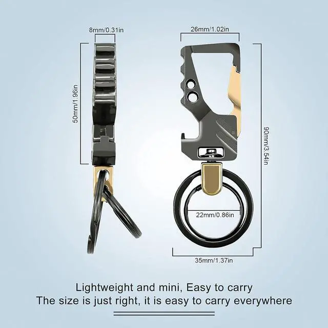 Alt view image 3 of 6 - 2pcs Keychains, Key Chains for Carabiner Keychain Car Key chain Bottle Opener Keychain for Men and Women