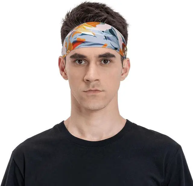 Alt view image 7 of 7 - Custom Sport Headband Moisture Wicking Stretch Headbands | Personalized Headbands with Any Photo Text Logo, Customize Gift for Women Men, Black