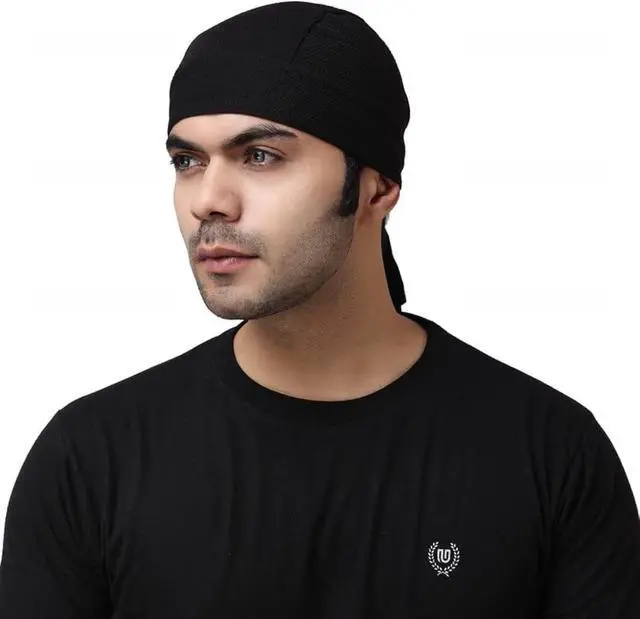 Main image of Sweat Wicking Doo Rag Skull Caps Beanie-Cooling Dew Rag Helmet Liner Hat Motorcycle Head Wrap Bandana for Men