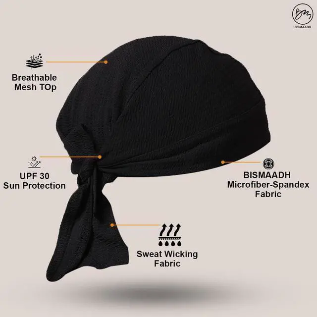 Alt view image 7 of 7 - Sweat Wicking Doo Rag Skull Caps Beanie-Cooling Dew Rag Helmet Liner Hat Motorcycle Head Wrap Bandana for Men