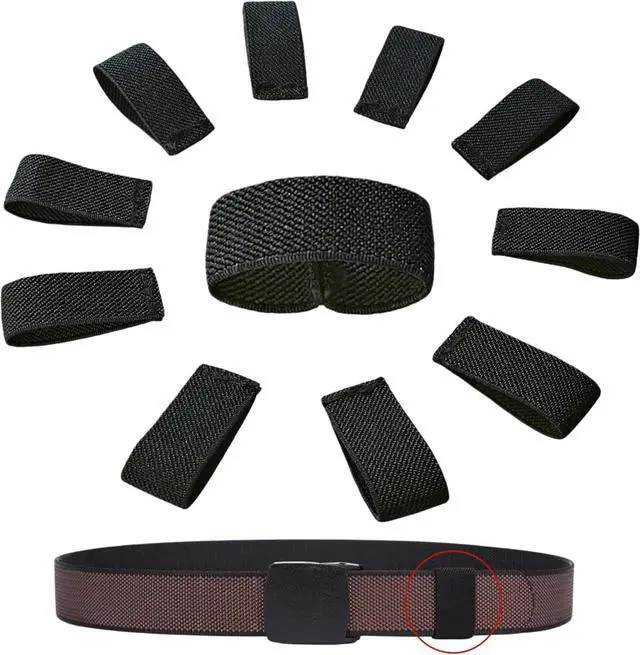 Main image of JIFANPAUL Elastic Belt Keepers Strap Organizers, 10 Pcs, 1.5"-2" Wide | Web Belt Loop Stays, Backpack/Harness Straps Holder, Retainer Band