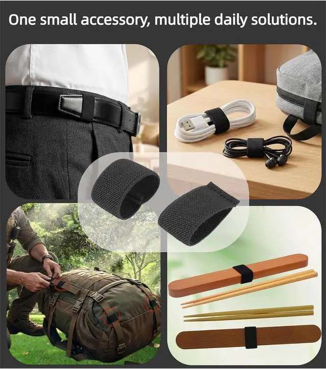 Alt view image 2 of 5 - JIFANPAUL Elastic Belt Keepers Strap Organizers, 10 Pcs, 1.5"-2" Wide | Web Belt Loop Stays, Backpack/Harness Straps Holder, Retainer Band