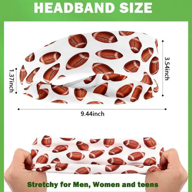 Alt view image 3 of 7 - Didder Sports Headband, Running Sweat Headband for Men Women, Head Bands Essentials Accessories Football Gameday Sweatband White