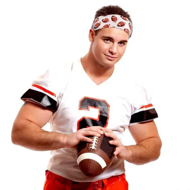 Alt view image 6 of 7 - Didder Sports Headband, Running Sweat Headband for Men Women, Head Bands Essentials Accessories Football Gameday Sweatband White